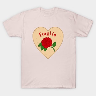 Fragile Mazapan Heart PINK T-Shirt